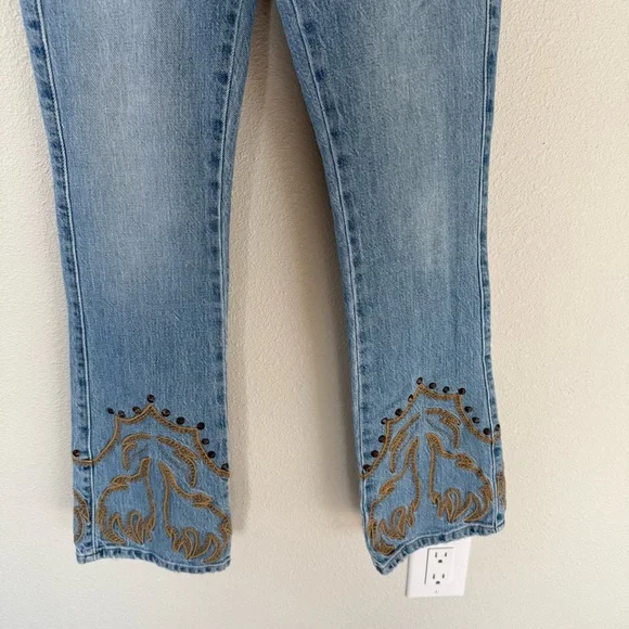Understated Leather Western Stretch Jeans Cowboy Tears Blue Denim Women’s 24 - Picture 6 of 13
